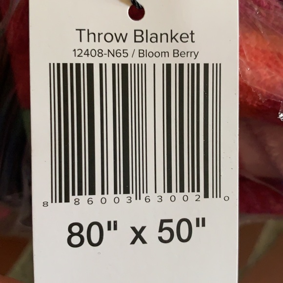 Vera Bradley Bloom Berry Throw Blanket - Picture 3 of 4